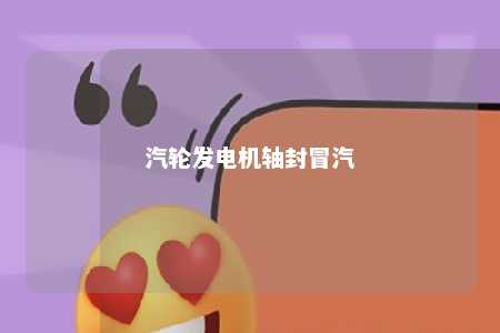 汽轮发电机轴封冒汽 